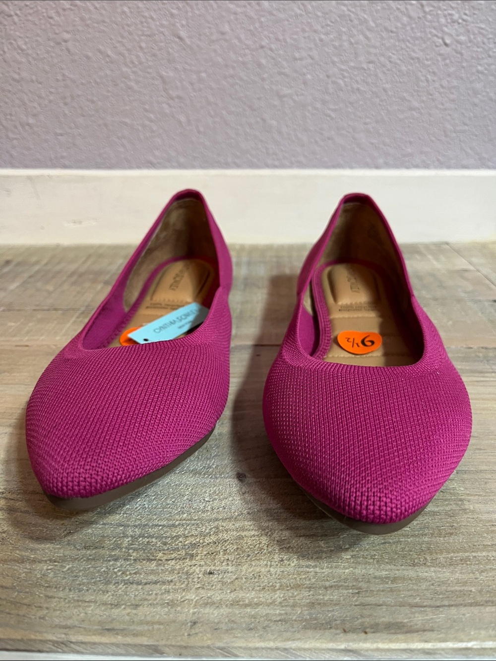NWT Cynthia Rowley pink breathable textile uppers & comfort insoles flats Sz 9.5 - Picture 3 of 9